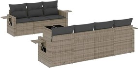3252267 vidaXL Градински комплект диван с възглавници 8 части сив полиратан