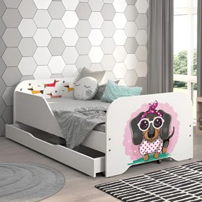 Детско легло 160 x 80 cm с матрак и подматрачна рамка - SWEET DOG