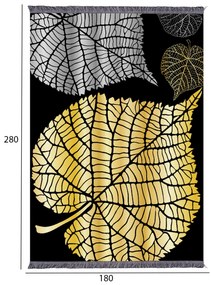 Килим 180х280 - HM7723.39 сиво-златни листа