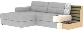 Светлокафяв кадифен сгъваем ъглов диван (ляв ъгъл) Blezalt – ELTAP