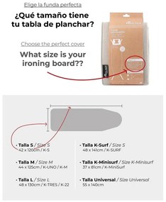 Покривало за дъска за гладене 141x48 cm K-Surf – Rolser