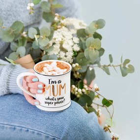 Порцеланова чаша Super Mum, 400 ml Metallic Monochrome - Sass &amp; Belle