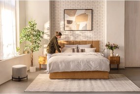 Тапицирано двойно легло с място за съхранение с матрак и решетка 180x200 cm в цвят горчица Thessa Bold Line - Bonami Selection