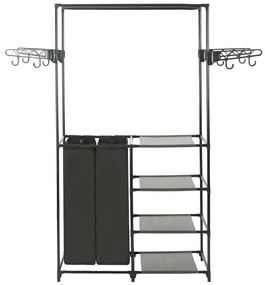 245743 vidaXL Стойка за дрехи, метал и нетъкан текстил, 87x44x158 см, черна