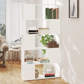 809143 vidaXL Библиотека, бяла, 80x24x155 см, инженерно дърво