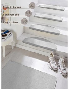 Комплект от 15 сиви стъпала за стълби, 23 x 65 cm Fancy - Hanse Home