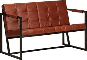 288283 vidaXL 2-местно канапе, кафяво, естествена козя кожа