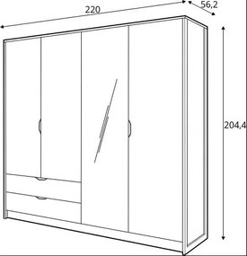 Гардероб Четирикрил Glasgow