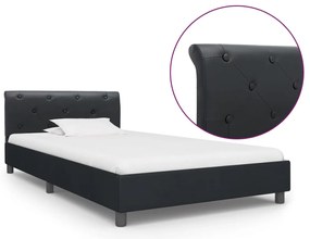 284877 vidaXL Рамка за легло, черна, изкуствена кожа, 100x200 cм