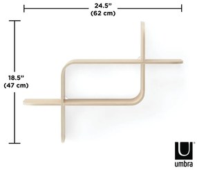 Двуетажен рафт от каучуково дърво в естествен цвят Montage - Umbra