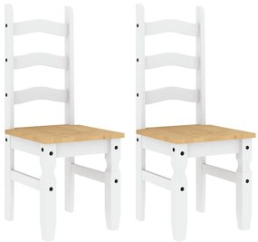 4005725 vidaXL Трапезни столове 2 бр "Corona" бели 42x47x107 см бор масив