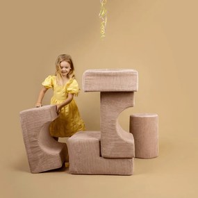 Кремаво велурено игрище от пяна 45x170x30 cm Montessori – Meowbaby