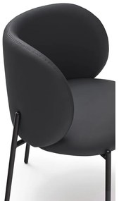 Черни тапицирани трапезни столове в комплект 2 бр. Mogi – Teulat