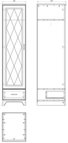 Шкаф ПРОВЕНЗА SZD1SZ1 Каменен дъб/Бял мат - СТОЯЩ ШКАФ С 1 ВРАТА С ЧЕКМЕДЖЕ РЕТРО