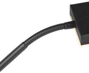 Модерна подова лампа черна с LED и димер с лампа за четене - Jazzy