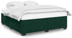 3284652 vidaXL Рамка за легло без матрак, тъмнозелена, 180x200 см, кадифе