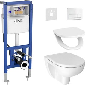 Подвесен унитаз + тоалетно седало LYRA + бутон DUAL + вграден модул + подложка