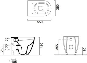 Мивка Pura/55 Swirlflush с капак Super Slim MS86SC GSI-Синьо