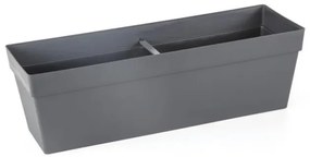 Serinova - Пластмасова саксия за балкон "Yali", 51,5x17xh15,8см, 10,8л, антрацит-(YB02)