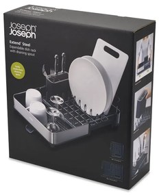 Тъмносива регулируема тавичка за оттичане от неръждаема стомана 36x32 cm Extend Steel – Joseph Joseph