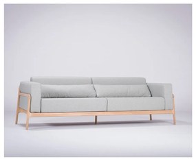 Синьо-сив диван с конструкция от дъбова дървесина , 240 cm Fawn - Gazzda