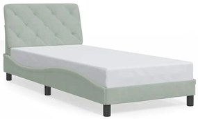 3207899 vidaXL Рамка за легло без матрак, светлосива, 90x200 см, кадифе