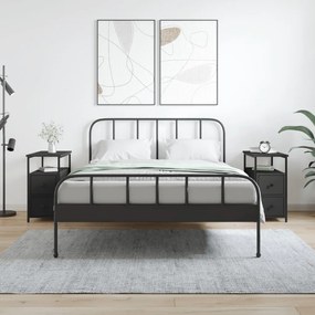 Sonata H Нощни шкафчета 2 бр черни 30x60x60 см инженерно дърво