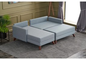 Светлосин ъглов разтегателен диван (ляв ъгъл) Bella – Balcab Home