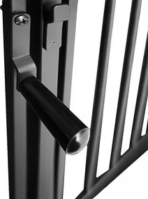 Защитна преграда за камина 304 x 74,5 cm - черна