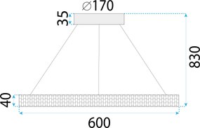 Пендел LED APP1511-CP CHROM