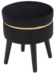 Черна табуретка с тапицерия Paris, ⌀ 35 cm - Mauro Ferretti