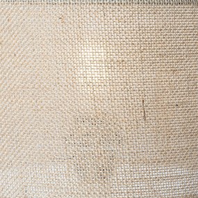 Ръстикална настолна лампа дърво с ленен абажур натурален 25 см - Mels