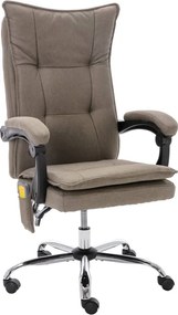 20370 vidaXL Масажен офис стол, таупе, текстил