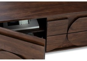 Кафява маса за телевизор от масивно манго 145x55x40 cm Trisha – MOME