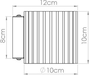 Черна стенна лампа ø 10 cm Zora – Sollux