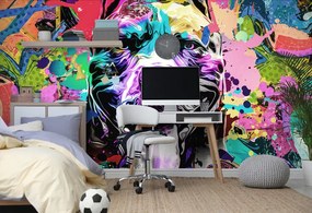 Самозалепващ тапет – Пъстроцветна илюстрация на куче