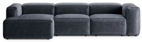 Сиво-син ъглов диван от рипсено кадифе (ляв ъгъл) Bergamo – Cosmopolitan Design