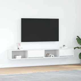 861473 vidaXL ТВ шкафове, 2 бр, бели, 100x31x25,5 см, инженерно дърво