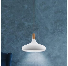 Eglo 901179 - Пендел на кабел SABINAR 1xE27/40W/230V Ø 40 см бял-