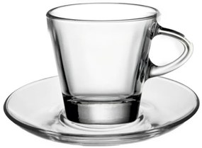 Vitrum - Стъклена чаша с чинийка за топли напитки 80мл BARCHETTA VM-1223020+1183000