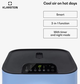 Klarstein Kraftwerk Smart 12K, мобилен климатик, 3 в 1, 12 000 BTU, контрол чрез приложение, дистанионно
