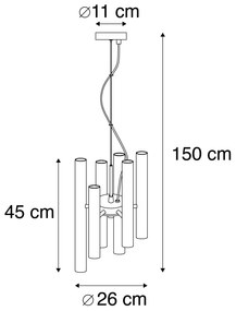 Арт Деко висящ аплик черен 12-светлина - Tubi
