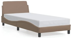 373102 vidaXL Рамка за легло Dover, капучино, 90x190 см, изкуствена кожа