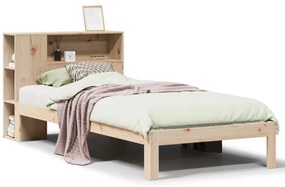 3322540 vidaXL Легло с рафтове за книги, без матрак, 100x200 см, бор масив