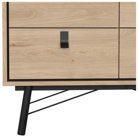 Нисък скрин с дъбов декор в естествен цвят 102x99 cm Ry - Tvilum