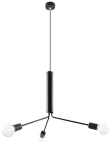 Черно висящо осветително тяло с метален абажур ø 74 cm Donato – Sollux