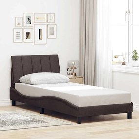 3310352 vidaXL Рамка за легло без матрак, тъмнокафява, 80x200 см, плат