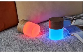 Тъмнокафява настолна лампа със стъклен абажур (височина 10,5 cm) Lemelia - Gingko