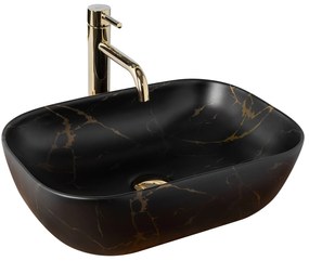 Умивалник за плот Rea Belinda Black Marble Mat