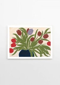 Постер 70x50 cm Tulips in a Blue Vase – Anine Cecilie Iversen – The Poster Club